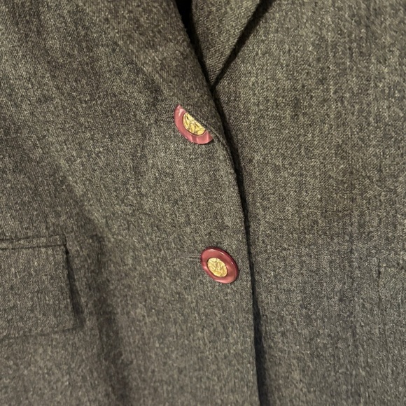 Vintage 100% wool grey heathered blazer jacket SZ 10 large - Picture 7 of 12